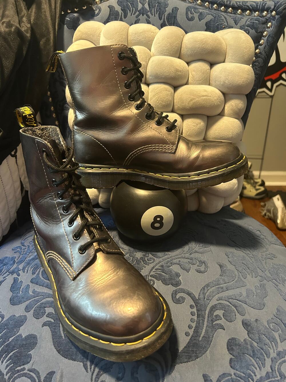Dr Martens Pascal Vegan Silver Grey Metallic size 7/EU 38